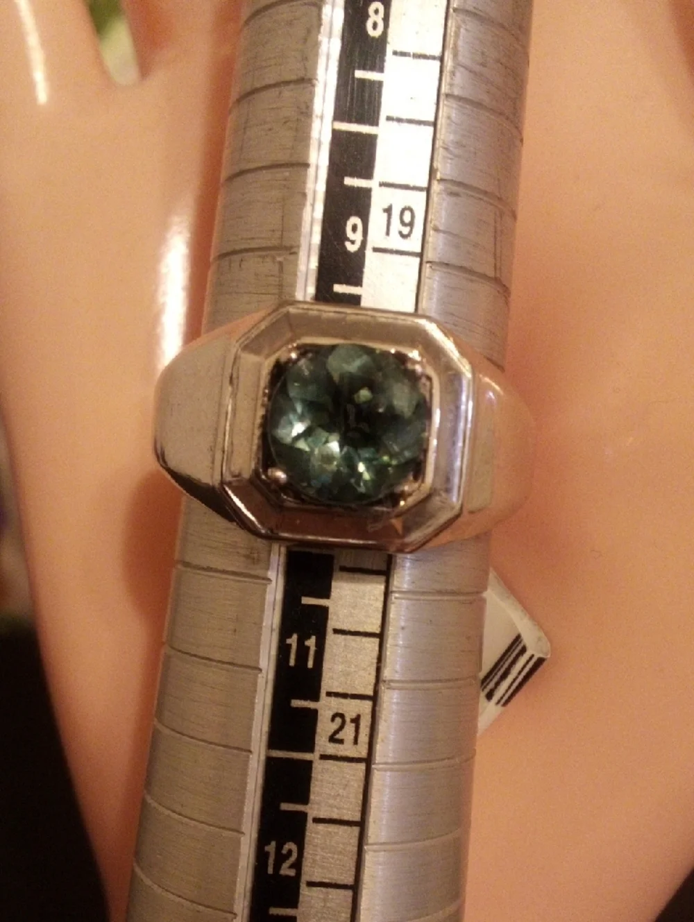 Sterling Silver Green Gemstone Ring - Women Jewelry